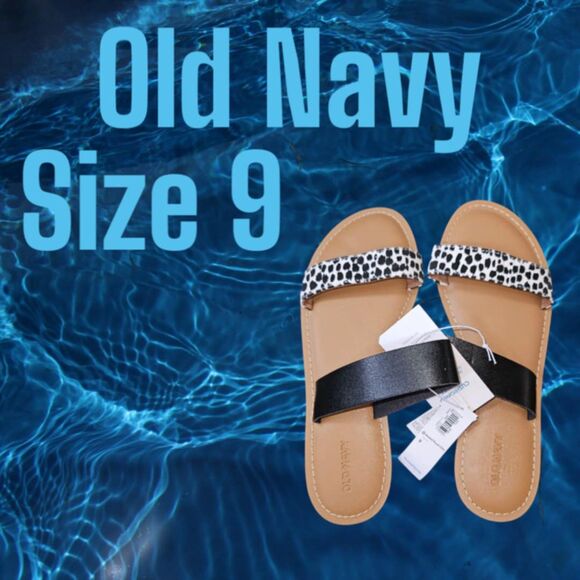 NEW with Tags Old Navy White Leopard‎ Print Sandels Size 9 (4470) - Picture 2 of 4